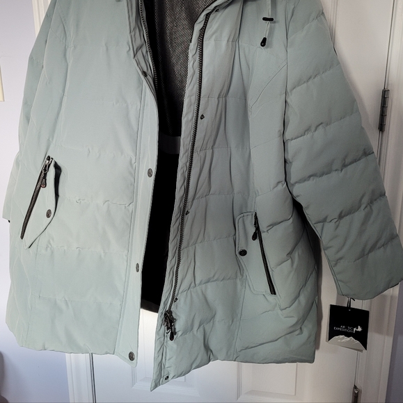 3x Down Light Mint Green Parka - Picture 7 of 14